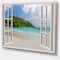 Designart - Open Window to Calm Seashore - Extra Large Seashore Canvas Art